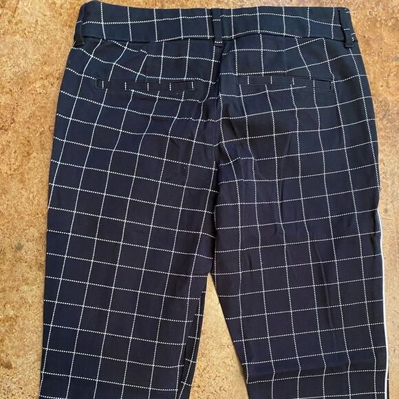 OLD Navy academia Black plaid Pixie Tuxedo Skinny cropped flat front dress pant - Picture 7 of 9